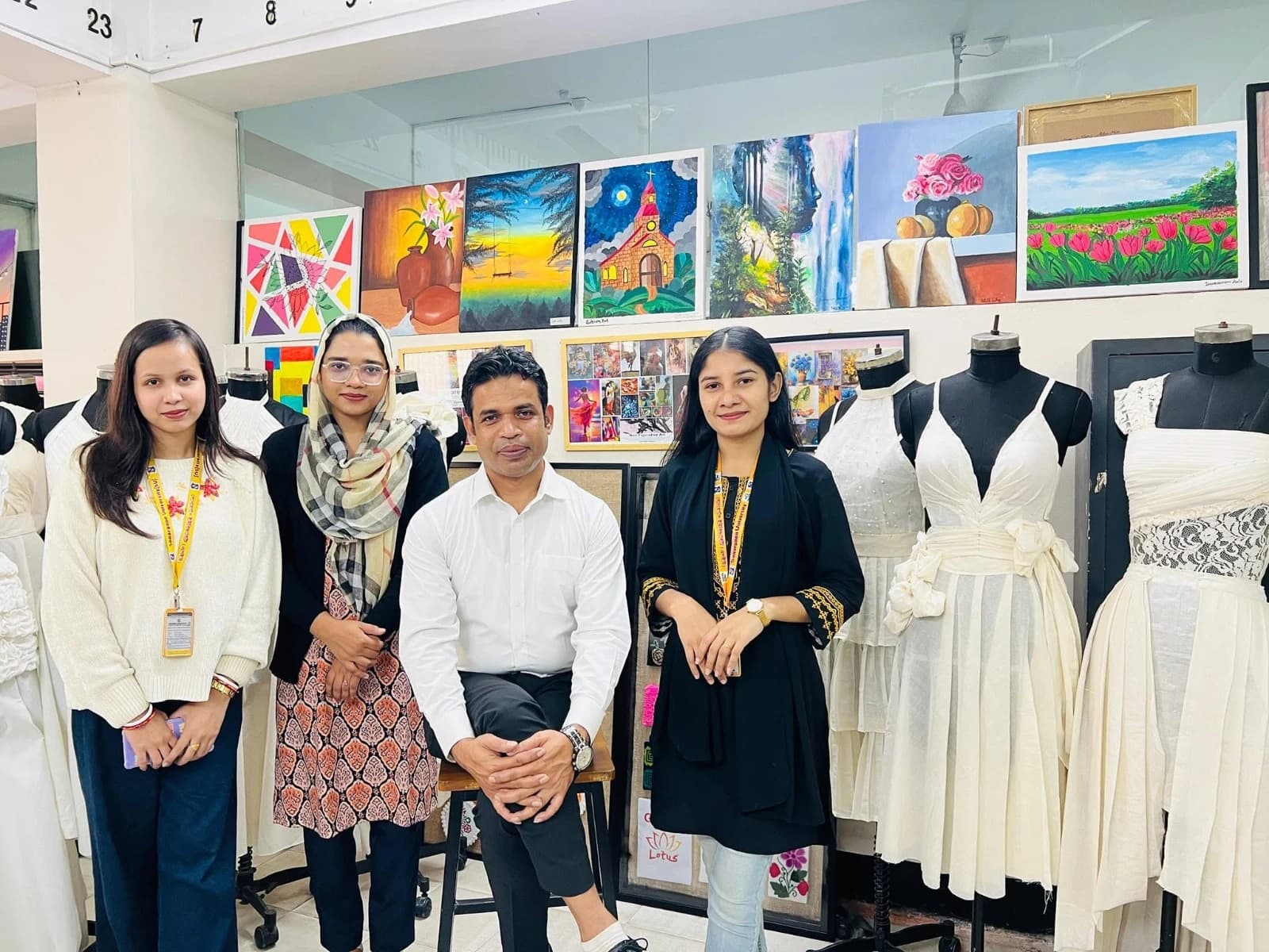 Sonargaon University Fashion Design & Technology students engaged in laboratory work